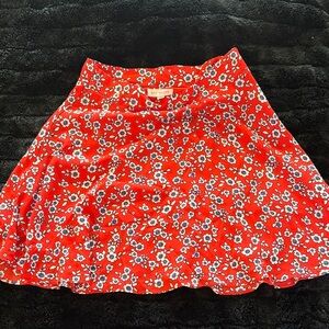 Socialite Red Floral Skater Skirt